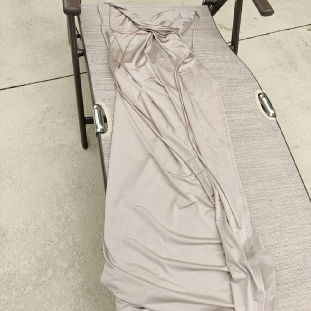 Nude high slit low back maxi - Picture 7 of 11